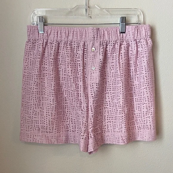 SET Negative Underwear Eyelet Lace Lilac Lounge Set L Button Down & Island Boxer - Picture 6 of 9